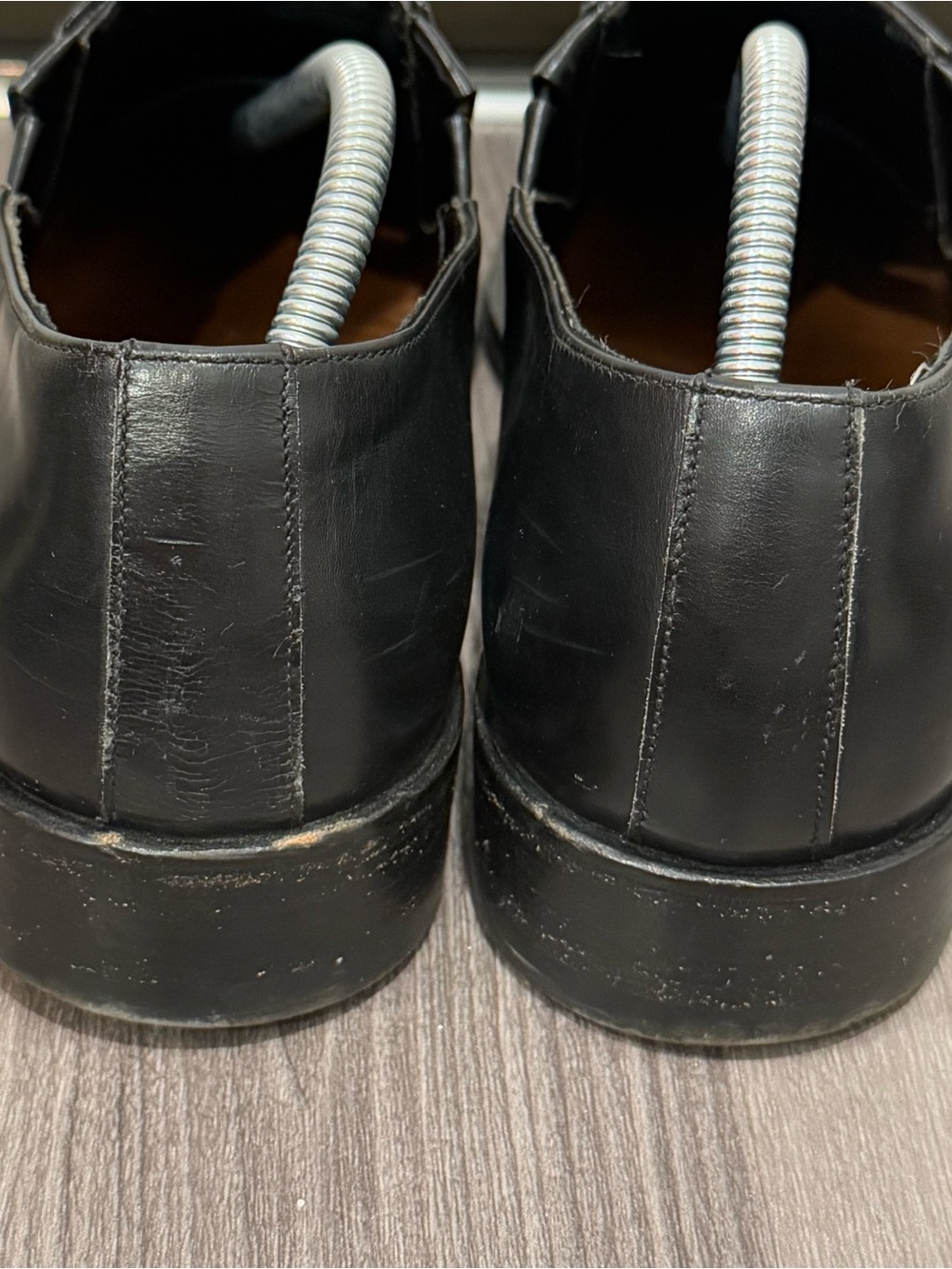Gucci Men's Black Leather Plain Toe Derby size 43 eu men’s us 10 E Italy RARE - Picture 7 of 16